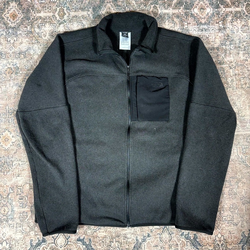 The North Face Front Range Fleece Jacket Men's L Black Lined Zip-Up Cozy Hiking